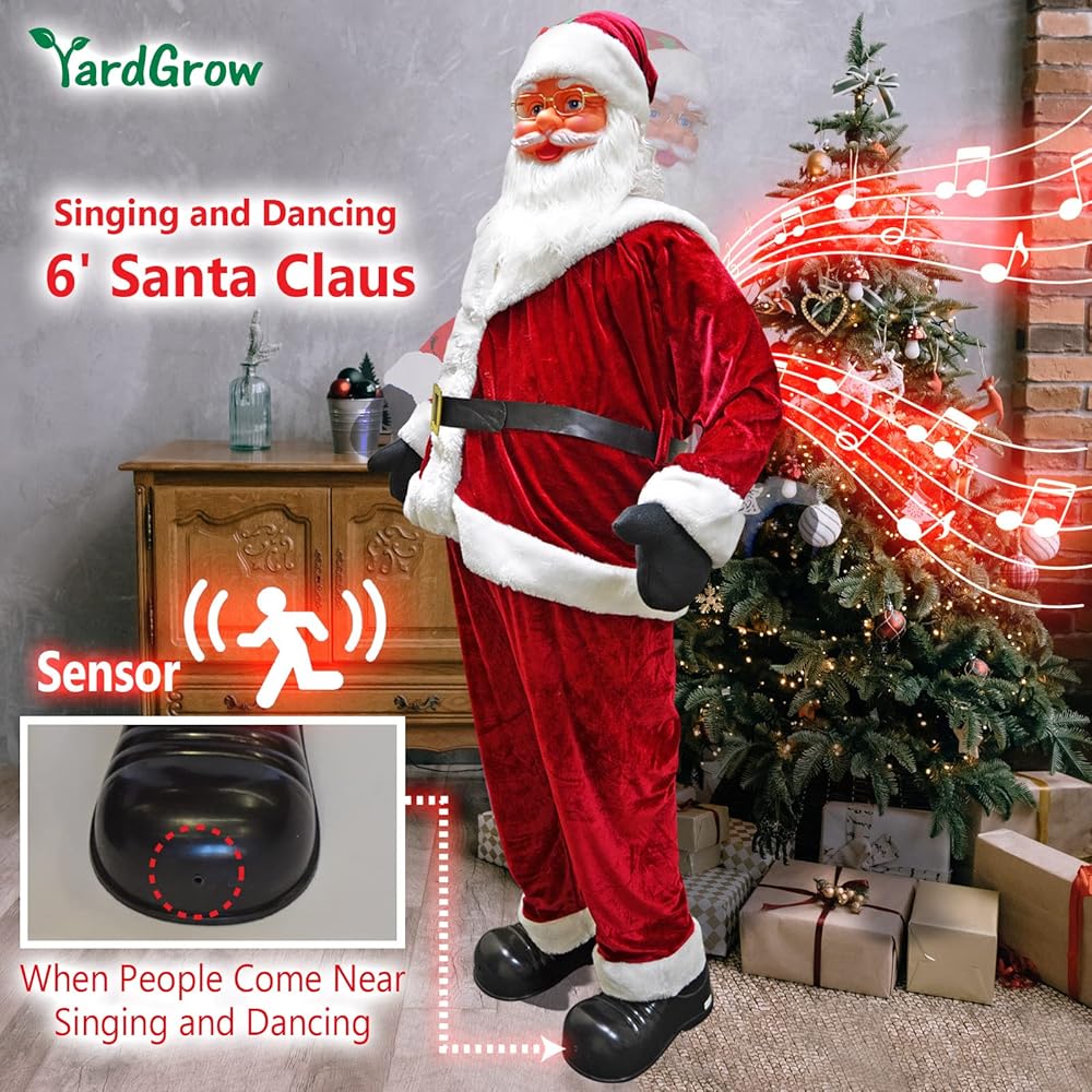 Animated  sing-along with Santa  サンタクロース Amazon.com: Gfilay Singing Christmas Music Animated Santa